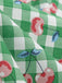Green 1950s Gingham Cotton Cherry Spaghetti Strap Dress, vintage dress, retro fashion, rockabilly, pin-up fashion - perfect for women who love vintage and retro fashion