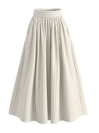 1950s Floral Striped Vintage Classic Skirt