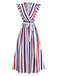 1950s V-Neck Ruffle Belted Swing Dress, vintage dress, retro fashion, rockabilly, pin-up fashion - perfect for women who love vintage and retro fashion