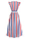 1950s V-Neck Ruffle Belted Swing Dress, vintage dress, retro fashion, rockabilly, pin-up fashion - perfect for women who love vintage and retro fashion