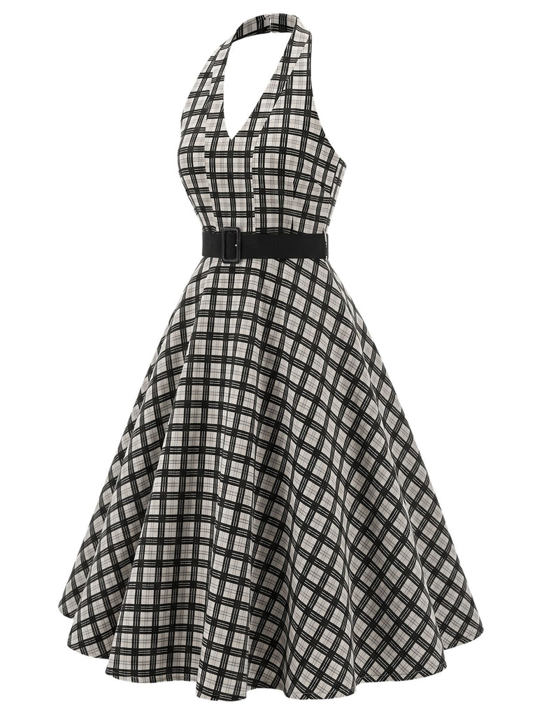 [Pre-Sale] Bbww 1950s Plaid Floral V Neck Dress 4