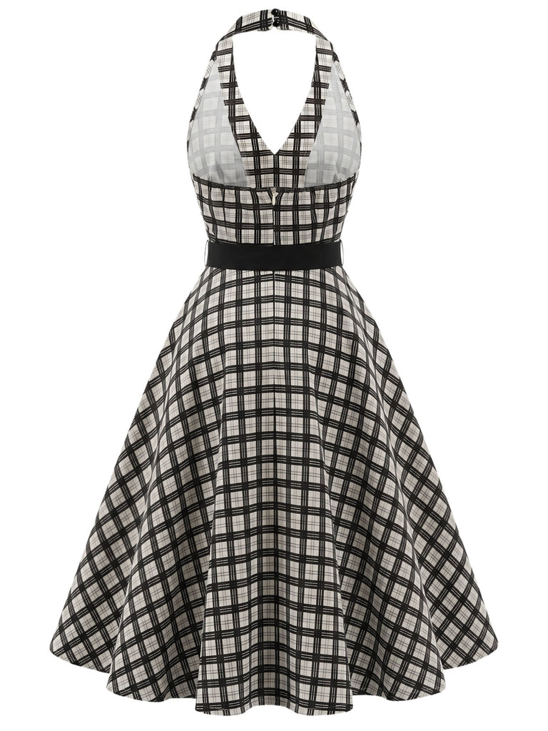[Pre-Sale] Bbww 1950s Plaid Floral V Neck Dress 5