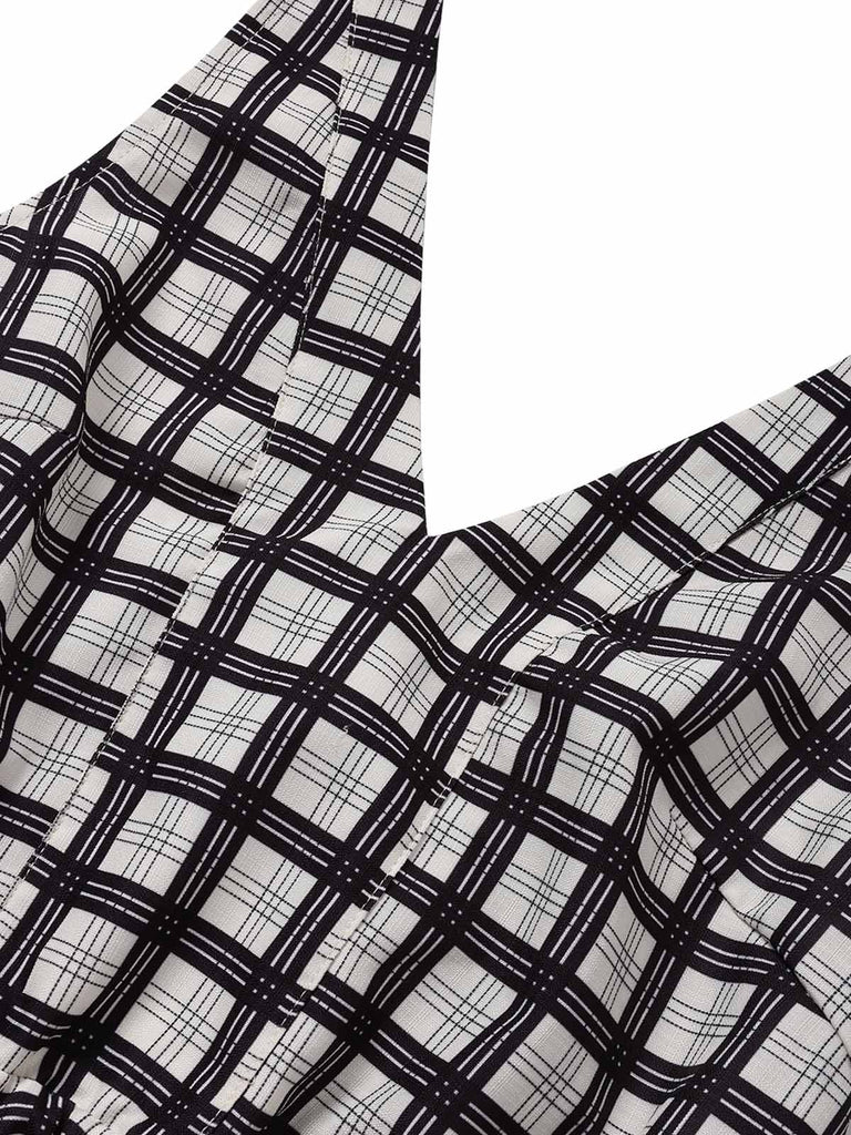 [Pre-Sale] Bbww 1950s Plaid Floral V Neck Dress 8