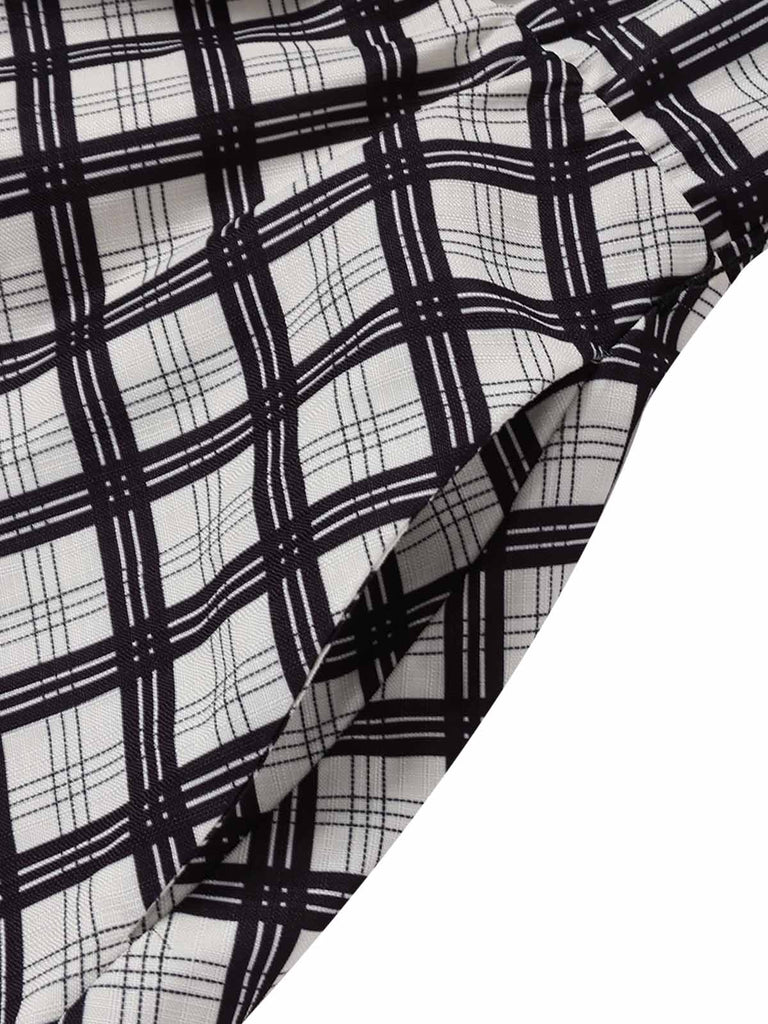 [Pre-Sale] Bbww 1950s Plaid Floral V Neck Dress 9