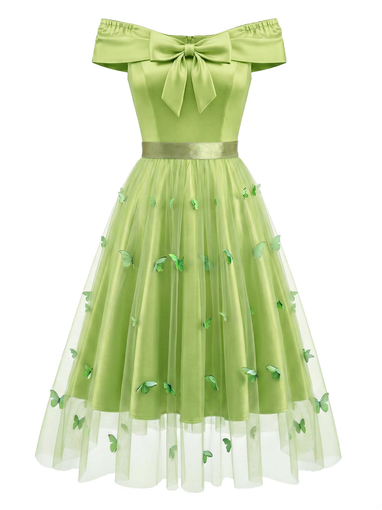 [Pre-Sale] 1950s Bow Mesh Vintage Classic Dress 3