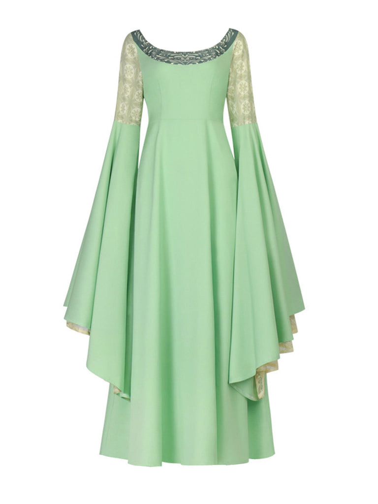 Green 1980s Vintage Retro Dress