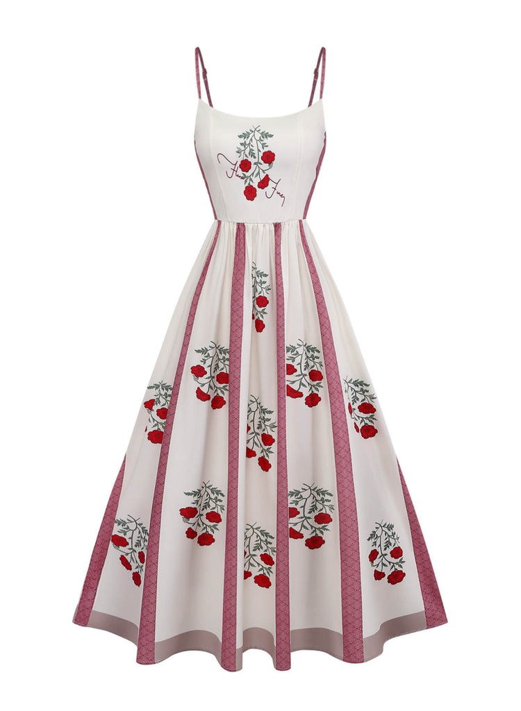 Apricot 1950s Spaghetti Strap Dress 2