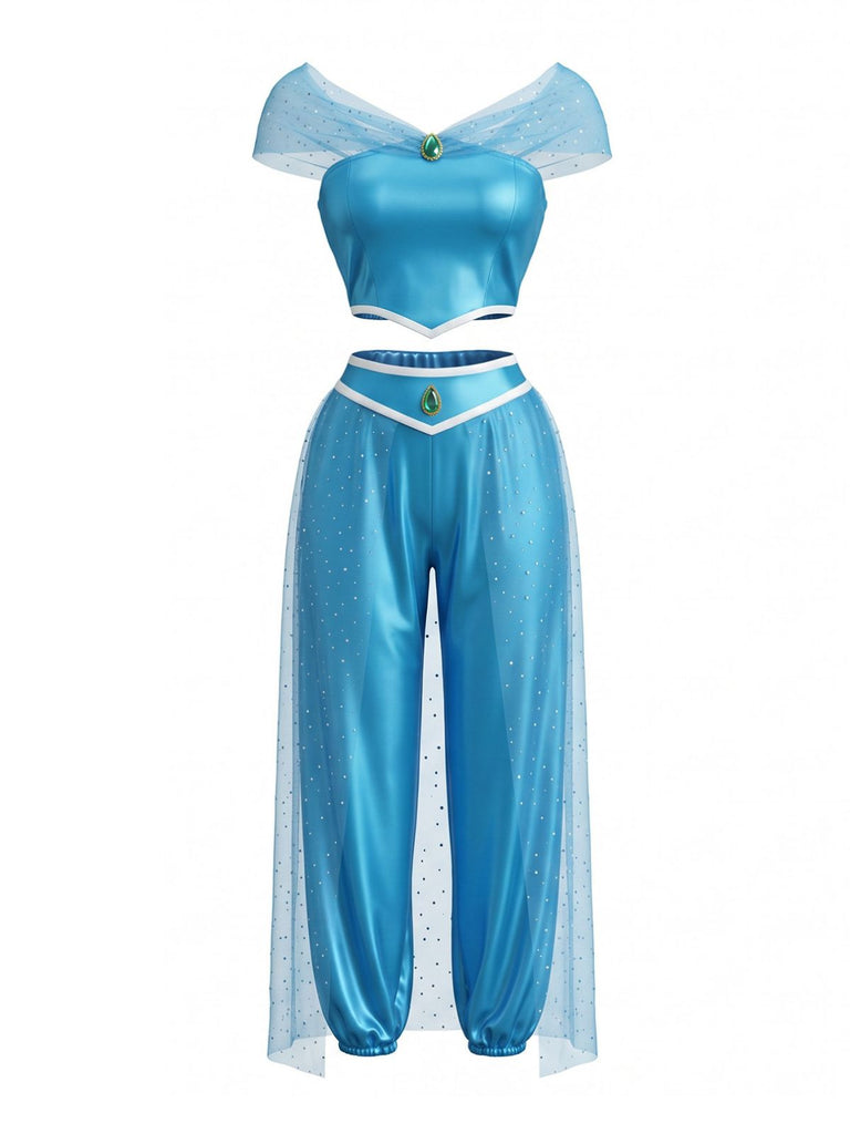 1980s Gem Mesh Princess Cosplay Costume Set