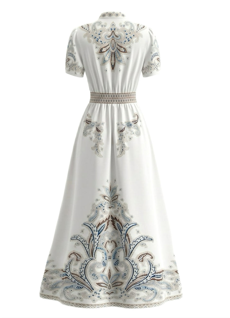 White 1950s Floral Lace Vintage Dress 3