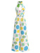[Pre-Sale] Chartreuse 1950s Floral Halter V Neck Jumpsuit 2