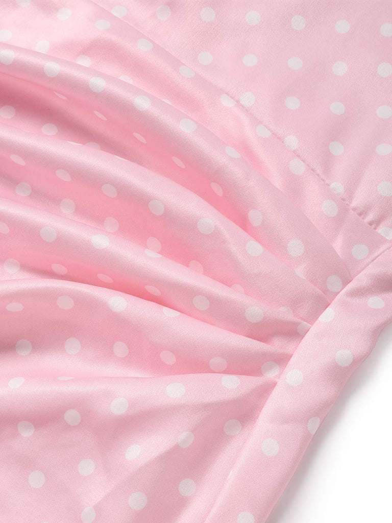 [Pre-Sale] Dark Pink 1930s Polka Dot Floral Dress 7