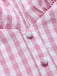 [Pre-Sale] Peach Pink 1940s Plaid V Neck Dress 5