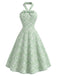 [Pre-Sale] Gray Green 1940s Floral Vintage Dress 3