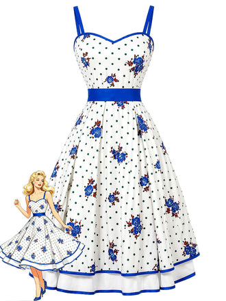[Pre-Sale] Blw 1950s Polka Dot Floral Dress