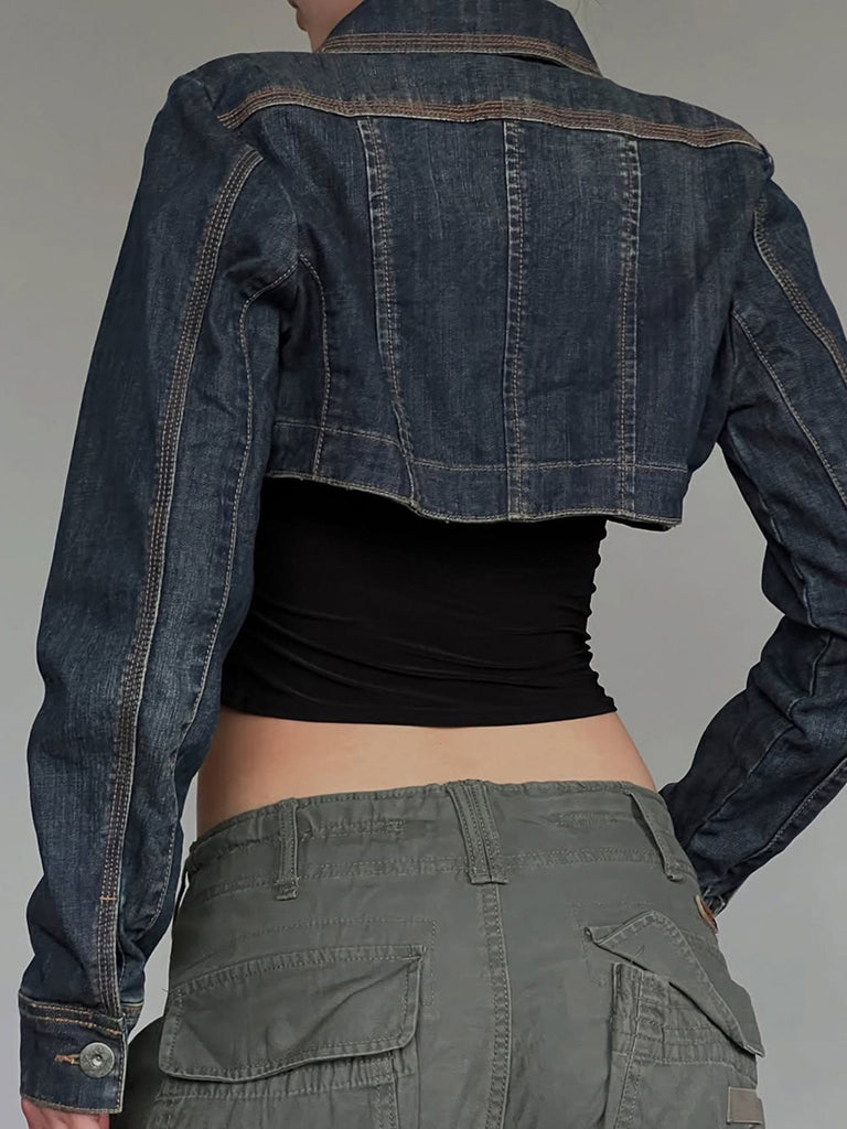 Deep Blue 1950s Denim Jacket 7