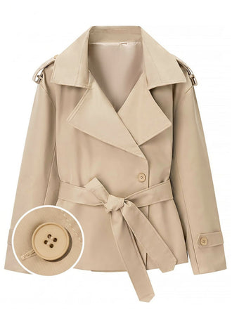1960s Belted Wide Lapel Trench Jacket