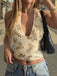 Beige 1960s Halter V Neck Sequin Top 3