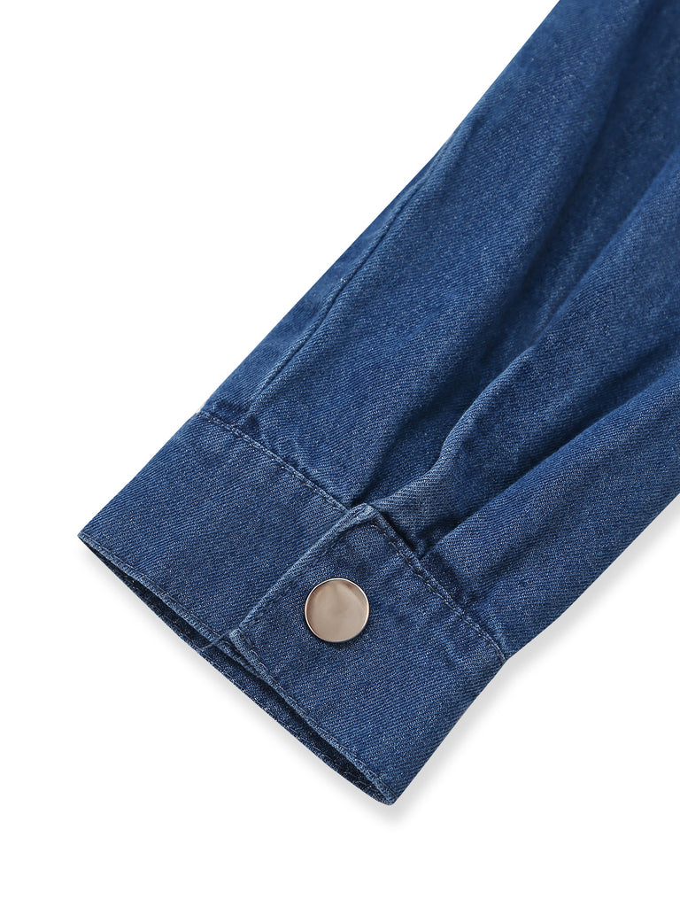 Blue 1950s Denim Dress 5