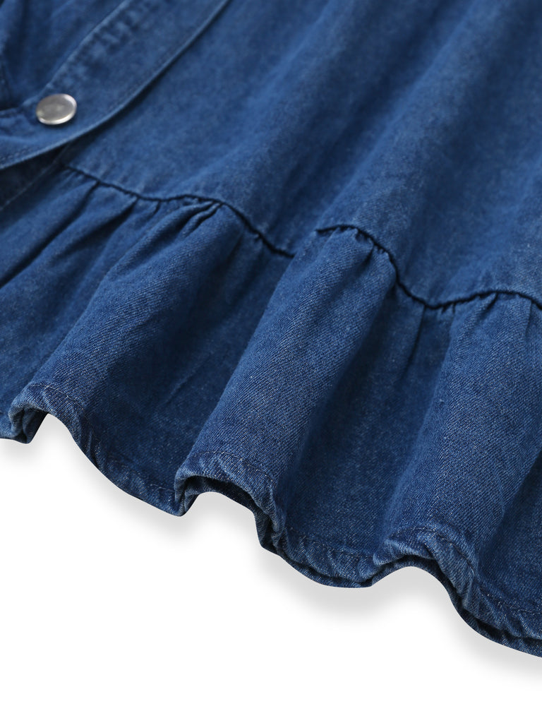 Blue 1950s Denim Dress 7