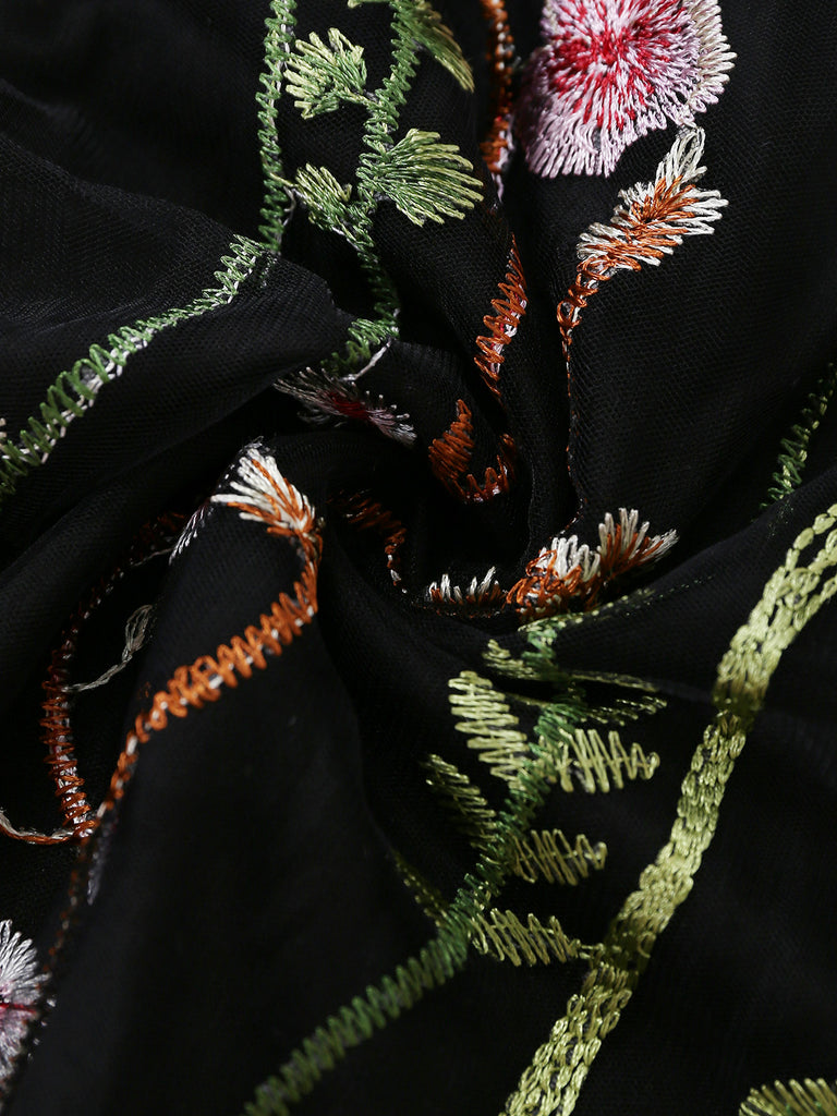 Black 1930s V Neck Vintage Dress 6