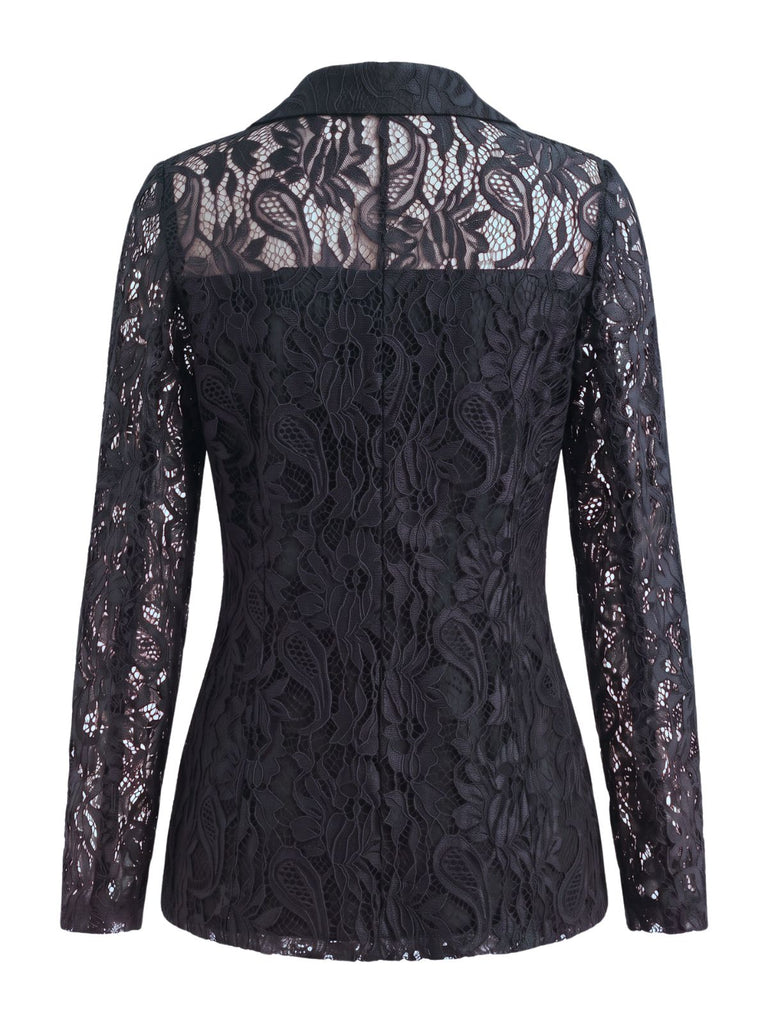 1950s Lace V Neck Jacket 2
