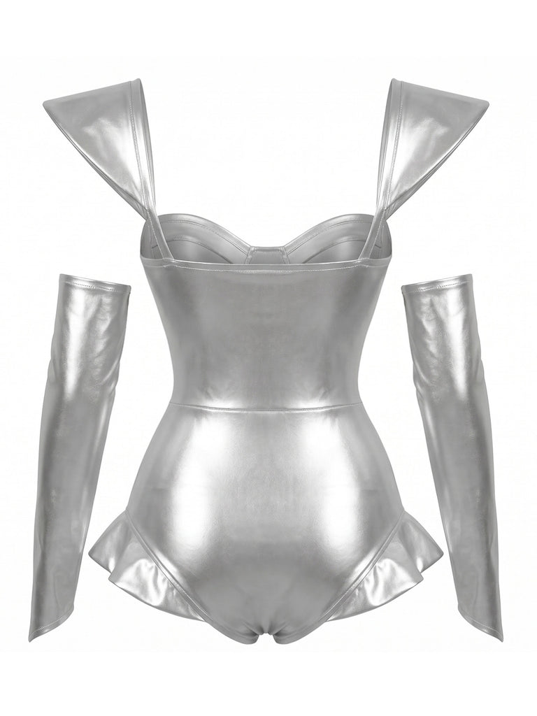 Silver 1970s Vintage Jumpsuit 2