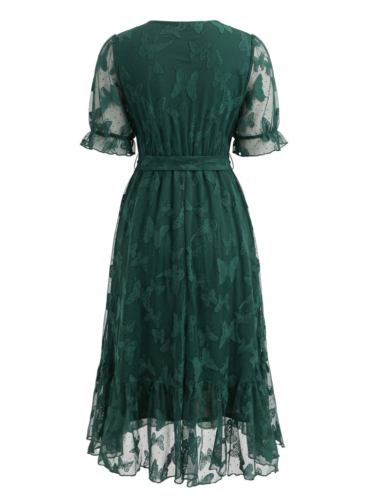 Plus Size Lace Bell Sleeve Midi Dress 3