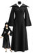 Black 1930s V Neck Dress