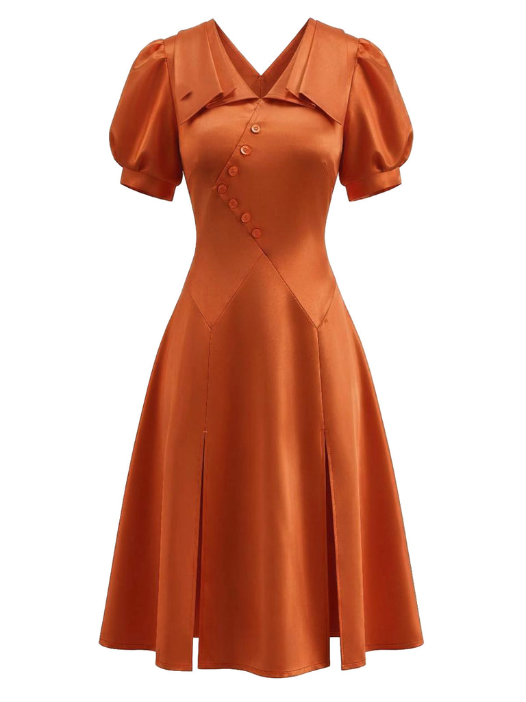 Orange 1950s Blood Splatter Halloween Vintage Dress
