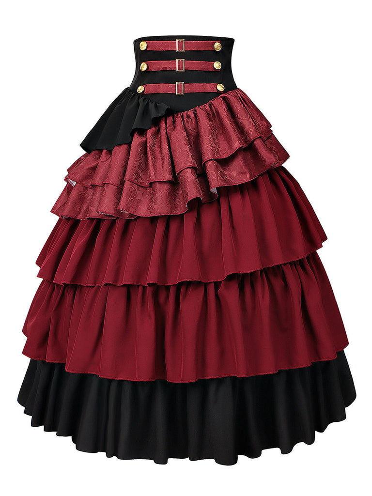 Wine Red 1950s Vintage Two Piece Set 4