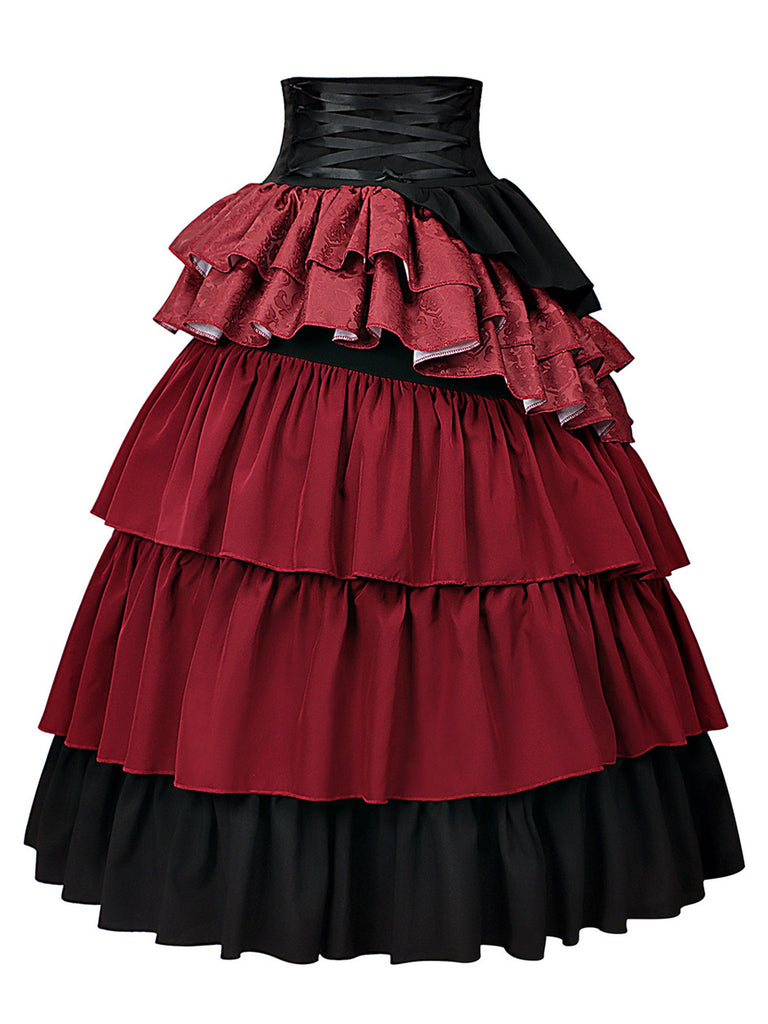 Wine Red 1950s Vintage Two Piece Set 5