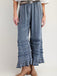 Blue 1970s Ruffle Denim Pants 5