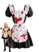 Black 1950s Halloween Patent Bloody Maid Dress