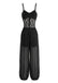 1980s Lace Sheer Mesh Cami Jumpsuit, vintage jumpsuit, retro fashion - vintage inspired fashion