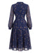 Deep Blue 1940s Floral Dress 3