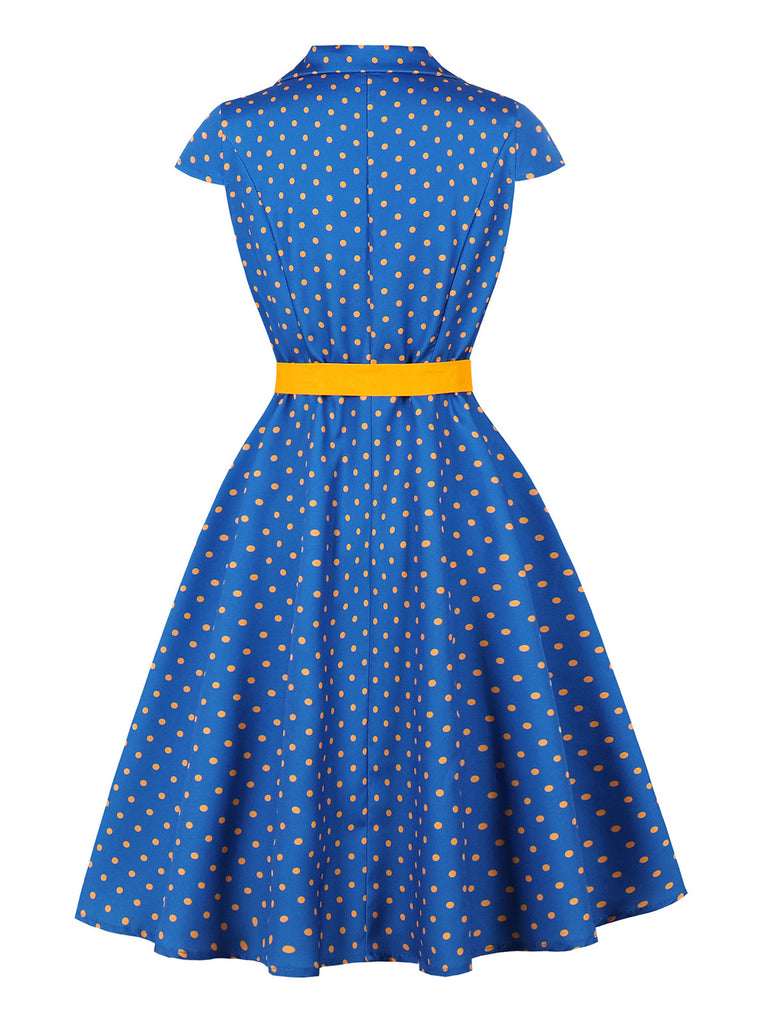 1950s Polka Dot Belted Dress 2