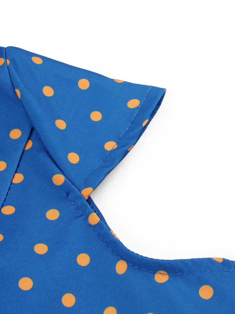 1950s Polka Dot Belted Dress 5