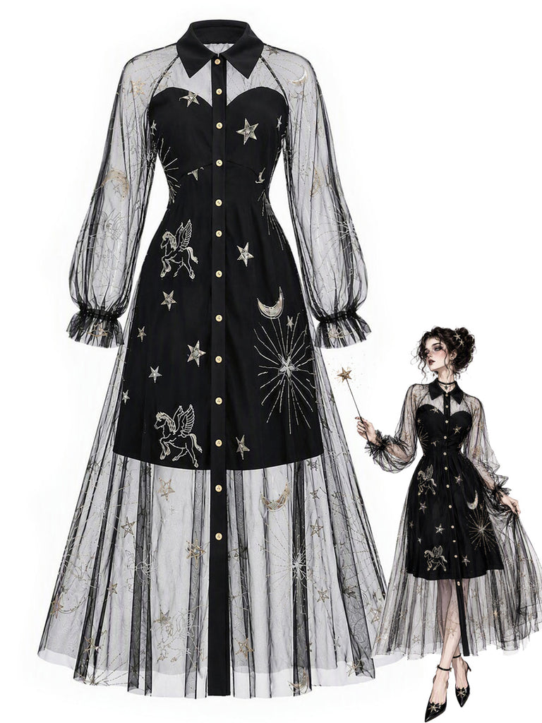 [Pre-Sale] Black Gold 1980s Floral Dress 8
