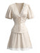 1970s Lace V Neck Patchwork Two Piece Set 4