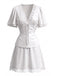 1970s Lace V Neck Patchwork Two Piece Set 7