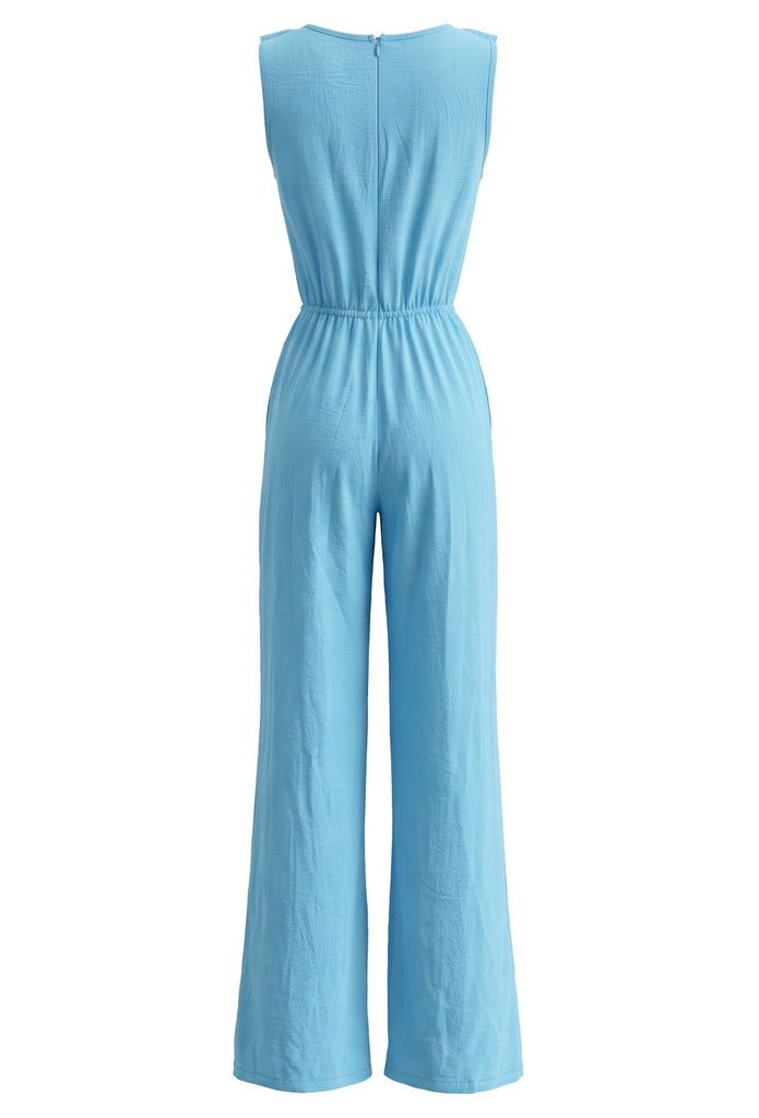 1970s V Neck Ruffle Jumpsuit 5