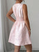 Pale Pink 1960s Floral Bow Belted Dress 5