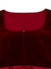 Red 1950s Square Neck Dress 3