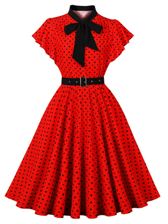 1940s Polka Dot Bow Dress