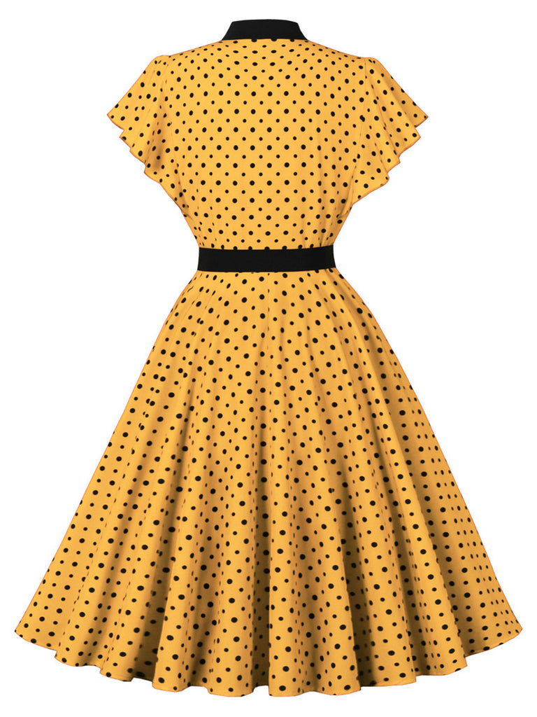 1940s Polka Dot Bow Dress 4