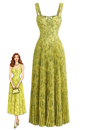 Green 1930s Floral Dress