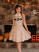 Beige 1960s Halloween Mummy Peter Pan Collar Sleeveless Dress