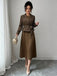 Blazer and Solid Color Skirt Set 14