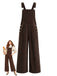 1950s Corduroy Multi-Pocket Wide Leg Bib Overalls