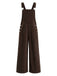 1950s Corduroy Multi-Pocket Wide Leg Bib Overalls